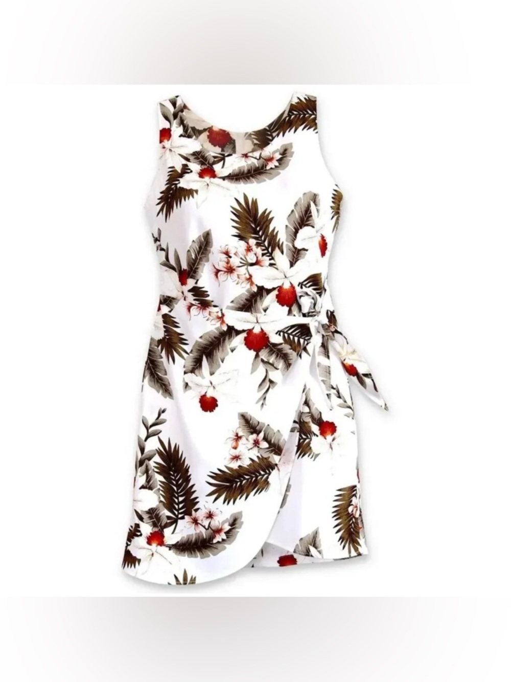 Vintage Two Palms Dress Womens X-Small Floral Tropical Hawaiian 90s Beach Island